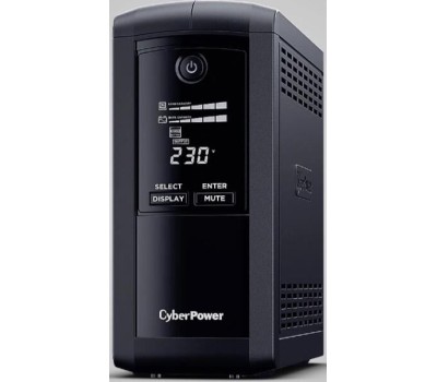 ИБП CYBERPOWER ИБП VP1000ELCD, 1000VA/550W, L-INT, A.SIN, LCD, USB, RS232, RJ45/11, SCHUKOx4