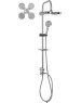 Душевая система МАК 3059 Стойка душевая тропический душ хром, большая лейка с четырьмя форсунками +ручная шарнирная лейка с кнопокой и с изменением угла излива