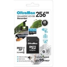 Карта памяти OLTRAMAX MicroSDXC 256GB Class 10 (U3) V30 Recorder + адаптер (SD 95 MB/s) [OM256GCSDXC10-U3-V30}