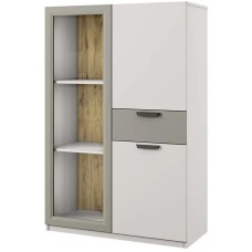 Модульная мебель АНРЭКС MODERN Шкаф с витриной 1V2D1S. ПЕРС ЖЕМЧУГ/ИРЛ ЛИКЕР (3 кор.)