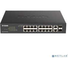 D-Link DGS-1100-18PV2/A3A Настраиваемый L2 коммутатор с 16 портами 10/100/1000Base-T и 2 комбо-портами 1000Base-T/SFP (16 портов PoE 802.3af/at, PoE-бюджет 130 Вт)