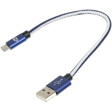 DIGMA Кабель micro USB (m) - USB (m), 0.15м, 2A, синий [microusb-0.15m-bl]