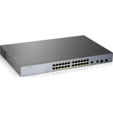 ZYXEL Коммутатор GS1350-26HP-EU0101F (L2) 24x1Гбит/с 2xКомбо(1000BASE-T/SFP) 24PoE+ 375W управляемый