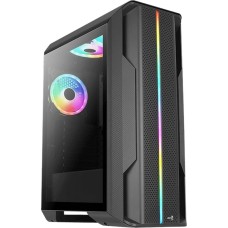 Корпус для ПК AEROCOOL Корпус ATX Splinter Duo-G-BK-v1, Midi-Tower, без БП, черный [accm-pb26033.11]