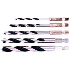 Набор сверл MATRIX Набор сверл по дереву, 4-5-6-8-10 мм, 5 шт, шестигранный хвостовик, пластиковый кейс, 70283