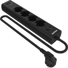PHILIPS Сетевой фильтр CHP4346BB/51 3м (4 розетки) черный (коробка)