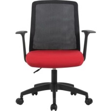 Кресло компьютерное CACTUS Кресло CS-MC222-BKRD, сетка/ткань, до 100кг, фиксированные подлокотники, темно-красный