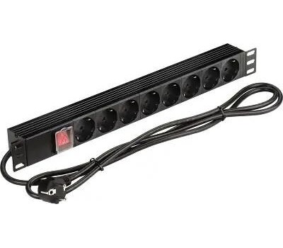 LANMASTER Блок распределения питания (NM-PD16A-8XSH+S-2.0) гор.размещ. 8x Schuko базовые 16A Schuko 2м