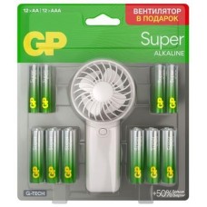 GP AA/AAA Батарейка Super 15A/24A/FANWETA21-2CRSBC24, 24 шт
