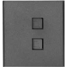 KRANZ Розетка STRONG компьютерная двойная RJ45+RJ45 кат6 с/у графит