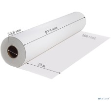 Cactus CS-MC260-91430 Холст 914мм-30м/260г/м2/белый матовое синтетика для струйной печати втулка:50.8мм (2