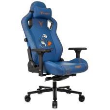 KNIGHT Кресло игровое Craft Dragon, экокожа, до 150кг, синхромеханизм, регулируемые 4D подлокотники, синий