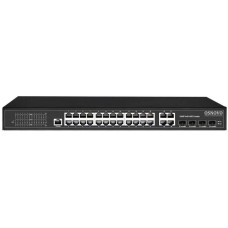 Коммутатор OSNOVO Коммутатор SW-8244/L(400W) (L2+) 28x1Гбит/с 4xКомбо(1000BASE-T/SFP) 24PoE+ 400W управляемый