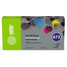 Чернила CACTUS Чернила CS-T673set 673 черный/голубой/пурпурный/желтый/светло-голубой/светло-пурпурный набор 6x70мл для Epson Inkjet Photo L800/L801/L810/L850