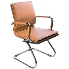 БЮРОКРАТ Кресло Ch-993-Low-V светло-коричневый экокожа низк.спин. полозья металл хром
