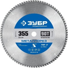ЗУБР Диск пильный по мет. 36932-355-25.4-90 d=355мм d(посад.)=25.4мм (торцовочные пилы)