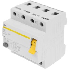 IEK Выключатель дифф.тока УЗО MDV10-4-063-300 ВД1-63 63A 300мА AC 4П 400В 4мод белый (упак.:1шт)