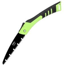 DELI Садовая пила складная DL6006 180мм, сталь 65MN, шаг зубьев 7 TPI, обрезиненая ручка, шлифовка зубов с 3-х сторон, двухрядное распределение кромок