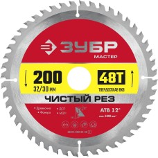 ЗУБР Чистый рез, 200 x 32/30 мм, 48T, пильный диск по дереву (36914-200-32-48)