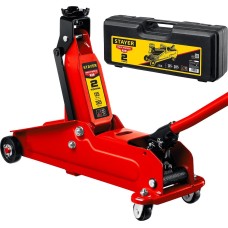 STAYER R-28 RED FORCE, в кейсе, 2 т, подкатной домкрат с увеличенным подъемом, Professional (43156-2-K)