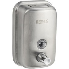 BRIMIX - Дозатор для жидкого мыла 500 мл, настенный, с глазком, из нержавеющей стали марки 304, цвет САТИН. 614