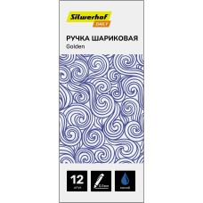 SILWERHOF Ручка шариков. Daily Golden прозрачный d=0.5мм син. черн. сменный стержень линия 0.3мм резин. манжета