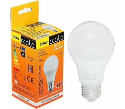 Светодиодная лампа ECOLA (D7RW12ELC) 12W/A60/220-240V/E27/2700K