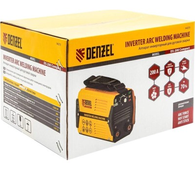 Сварочное оборудование DENZEL Аппарат инвертор. дуговой сварки DS-200 Compact, 200 А, ПВ 70%, диам.эл. 1,6-5 мм 94373
