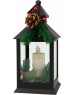 NEON-NIGHT (513-047) Декоративный фонарь со свечкой и шишкой, черный , 10,7x10,7x23,5 см, цвет Теплый