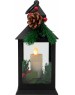 NEON-NIGHT (513-047) Декоративный фонарь со свечкой и шишкой, черный , 10,7x10,7x23,5 см, цвет Теплый
