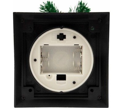 NEON-NIGHT (513-047) Декоративный фонарь со свечкой и шишкой, черный , 10,7x10,7x23,5 см, цвет Теплый