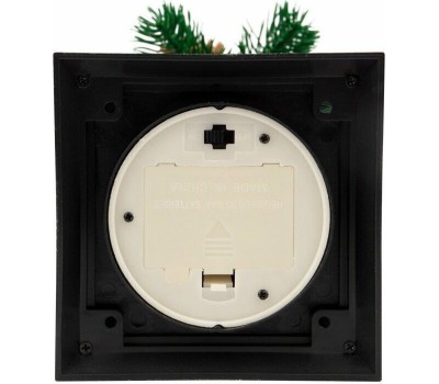 NEON-NIGHT (513-047) Декоративный фонарь со свечкой и шишкой, черный , 10,7x10,7x23,5 см, цвет Теплый