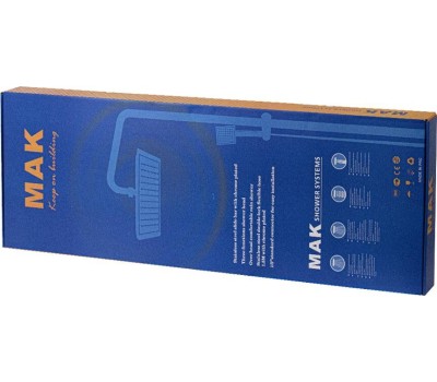 Душевая система МАК 3059 Стойка душевая тропический душ хром, большая лейка с четырьмя форсунками +ручная шарнирная лейка с кнопокой и с изменением угла излива