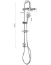 Душевая система МАК 3059 Стойка душевая тропический душ хром, большая лейка с четырьмя форсунками +ручная шарнирная лейка с кнопокой и с изменением угла излива
