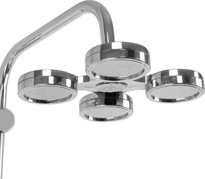 Душевая система МАК 3059 Стойка душевая тропический душ хром, большая лейка с четырьмя форсунками +ручная шарнирная лейка с кнопокой и с изменением угла излива