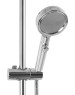 Душевая система МАК 3059 Стойка душевая тропический душ хром, большая лейка с четырьмя форсунками +ручная шарнирная лейка с кнопокой и с изменением угла излива