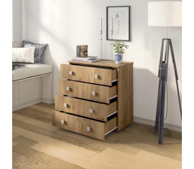 Комод БИТЕЛ ЛОФТ-4 Дуб крафт золотой/Дуб крафт золотой