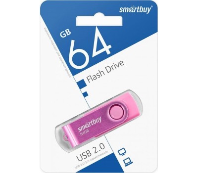 USB-флэш SMARTBUY (SB064GB2TWP) UFD 2.0 064GB Twist Pink розовый