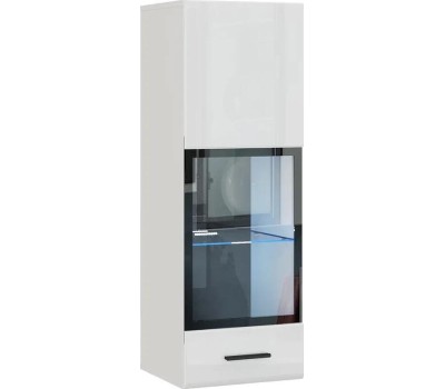 Модуль для гостиной НК-МЕБЕЛЬ GLOSS шкаф витрина ТИП-2 навесной Белый/Белый глянец 71373137 (2 кор.)