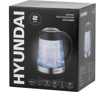 Чайник электрический HYUNDAI HYK-G3803 (1,7л. стекло)