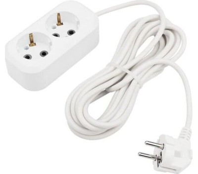 Удлинитель PROCONNECT (13-4204) 2 ГНЕЗДА, 5М, 3Х0,75 ММ2, С/З, БЕЛЫЙ
