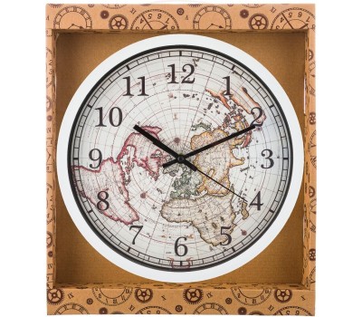 Часы настенные LEFARD 220-378 WORLD MAP d31см циферблат d27,5см