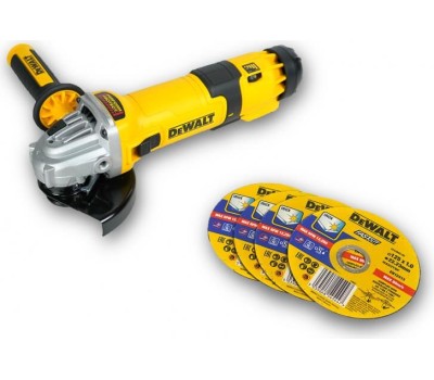 Углошлифовальная машина DEWALT Углошлифовальная машина DWE4257-QS 1500Вт 10000об/мин рез.шпин.:M14 d=125мм