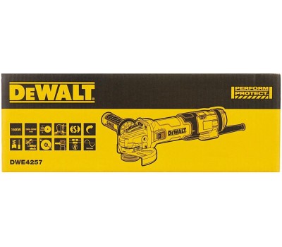 Углошлифовальная машина DEWALT Углошлифовальная машина DWE4257-QS 1500Вт 10000об/мин рез.шпин.:M14 d=125мм