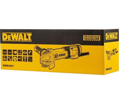 Углошлифовальная машина DEWALT Углошлифовальная машина DWE4257-QS 1500Вт 10000об/мин рез.шпин.:M14 d=125мм