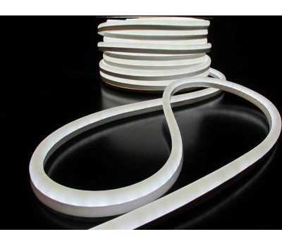 Лента светодиодная NEON-NIGHT Гибкий неон 8х16мм односторонний 120 LED/м ТЕПЛЫЙ БЕЛЫЙ 230В бухта 100м (с комплектом подключения)