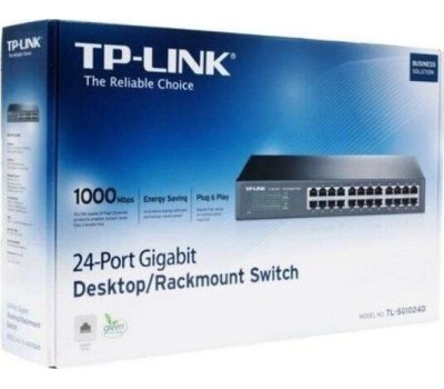 Коммутатор TP-LINK Коммутатор TL-SG1024D 24 порта (24x1000Mbs, неуправляемый, возможен монтаж в 19