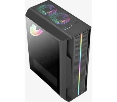 Корпус для ПК AEROCOOL Корпус ATX Splinter Duo-G-BK-v1, Midi-Tower, без БП, черный [accm-pb26033.11]