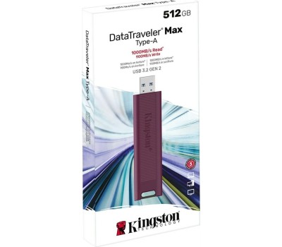Флешка KINGSTON Флешка USB DataTraveler Max 512ГБ, USB3.2, черный и бордовый [dtmaxa/512gb]
