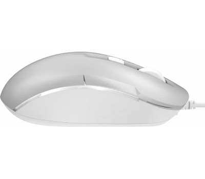 A4TECH Мышь проводная Fstyler FM26, оптическая, USB, 1600dpi, серебристый и белый [fm26 usb (icy white)]